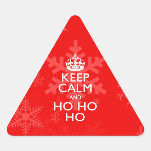 Blijf kalm en Ho Ho Ho accent rode sneeuwvlokken Sticker (Voorkant)