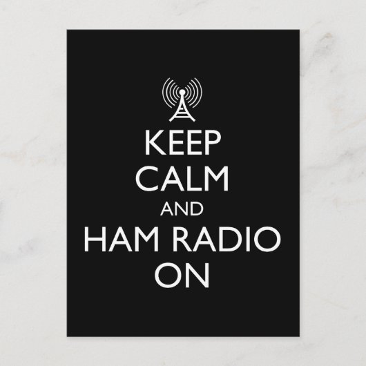 Blijf kalm en hou de radio aan briefkaart (Voorkant)