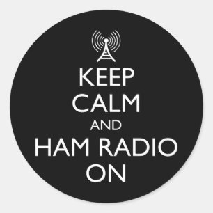 Blijf kalm en hou de radio aan ronde sticker