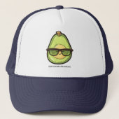 Blijf kalm en hou van avocado trucker pet (Voorkant)