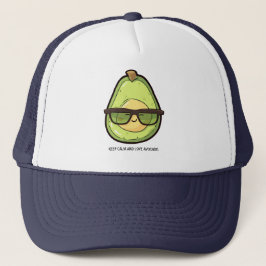 Blijf kalm en hou van avocado trucker pet