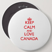 Blijf kalm en hou van Canada Ronde Button 6,0 Cm (Voorkant /achterkant)