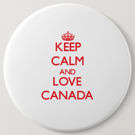 Blijf kalm en hou van Canada Ronde Button 6,0 Cm (Voorkant)