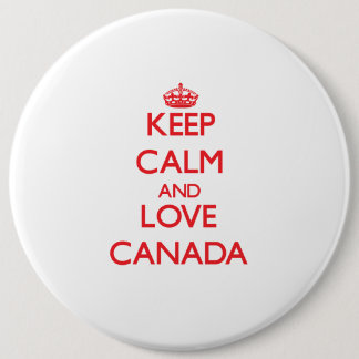 Blijf kalm en hou van Canada Ronde Button 6,0 Cm