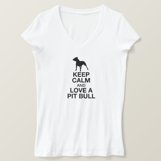Blijf kalm en hou van een pitbull verticaal t-shirt (Design voorkant)