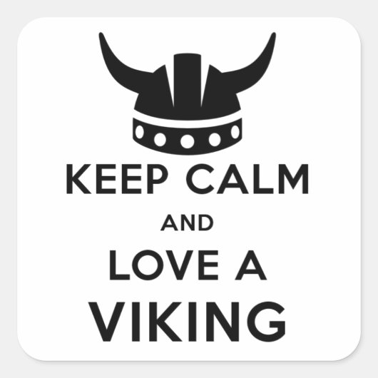 Blijf kalm en hou van een Viking sticker - vierkan