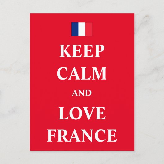 Blijf kalm en hou van Frankrijk Briefkaart (Voorkant)