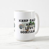 "Blijf kalm en hou van gorilla's Koffiemok (Voorkant rechts)