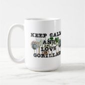 "Blijf kalm en hou van gorilla's Koffiemok (Links)