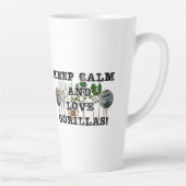 "Blijf kalm en hou van gorilla's Latte Mok (Rechts)