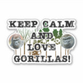 Blijf kalm en hou van gorilla's! sticker (Voorkant)