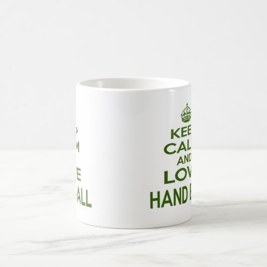 Blijf kalm en hou van handschoen koffiemok (Center)