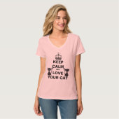 Blijf kalm en hou van je kat t-shirt (Voorkant volledig)