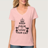 Blijf kalm en hou van je kat t-shirt (Voorkant)