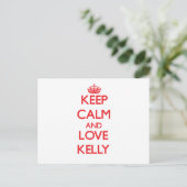 Blijf kalm en hou van Kelly Briefkaart (Staand voorkant)