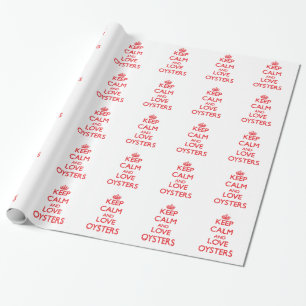 Blijf kalm en hou van Oesters Cadeaupapier