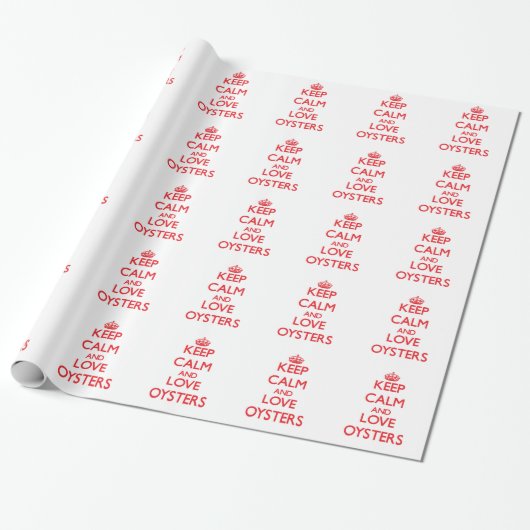 Blijf kalm en hou van Oesters Cadeaupapier (Uitgerold)