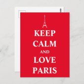 Blijf kalm en hou van Parijs Briefkaart (Voorkant / Achterkant)