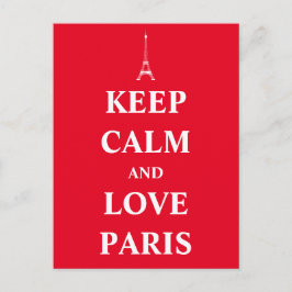 Blijf kalm en hou van Parijs Briefkaart