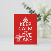 Blijf kalm en hou van taart briefkaart (Staand voorkant)