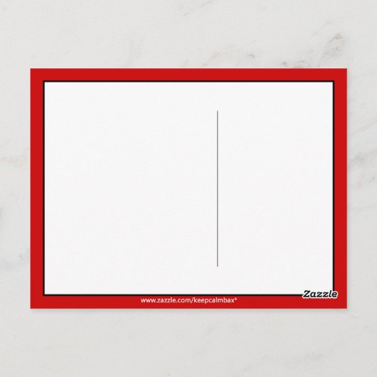 Blijf kalm en hou van taart briefkaart (Achterkant)