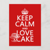 Blijf kalm en hou van taart briefkaart (Voorkant)