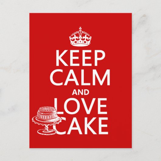 Blijf kalm en hou van taart briefkaart (Voorkant)