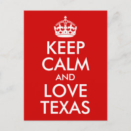 Blijf kalm en hou van Texas Briefkaart