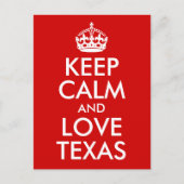 Blijf kalm en hou van Texas Briefkaart (Voorkant)