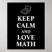 Blijf kalm en hou van Wiskunde Typografie Poster (Voorkant)