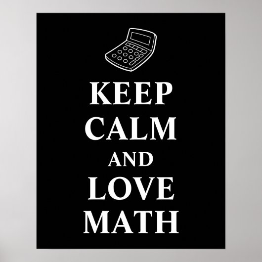 Blijf kalm en hou van Wiskunde Typografie Poster (Voorkant)