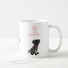 Blijf kalm en houd van een hond koffiemok