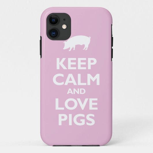 Blijf Kalm en Houd van Varkens (lichtroze) Case-Mate iPhone Case (Achterkant)