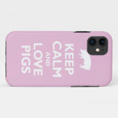 Blijf Kalm en Houd van Varkens (lichtroze) Case-Mate iPhone Case (Achterkant (horizontaal))