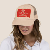 Blijf kalm en improviseer hoed trucker pet (In situ)