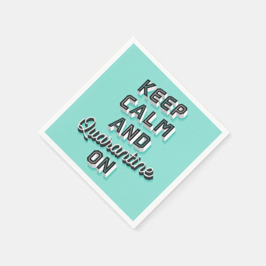 Blijf kalm en in quarantaine op feestservetten servet (Hoek)