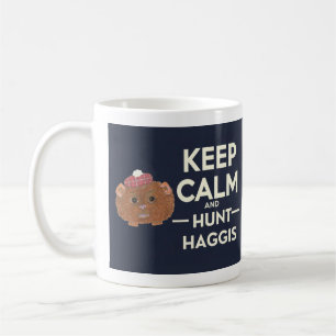 Blijf kalm en jaag op Haggis Scottish Koffiemok