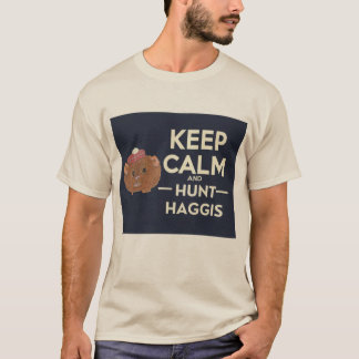 Blijf kalm en jaag op Haggis Scottish T-shirt