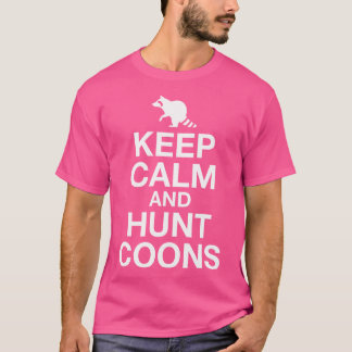Blijf kalm en jaag op muntjes grappig jagen t-shirt