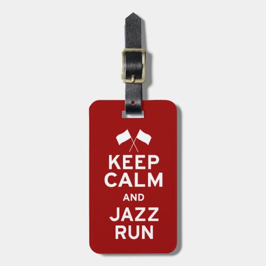Blijf kalm en jazz lopen bagagelabel (Voorkant verticaal)