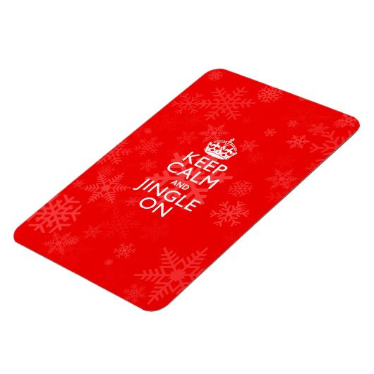 Blijf kalm en jingle op levendig rood magneet (Linkerzijde)