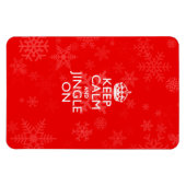 Blijf kalm en jingle op levendig rood magneet (Horizontaal)