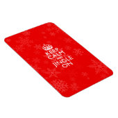 Blijf kalm en jingle op levendig rood magneet (Rechterzijde)