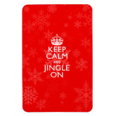 Blijf kalm en jingle op levendig rood magneet (Verticaal)