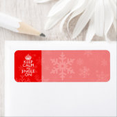 Blijf kalm en jingle op rood decor etiket (Insitu)