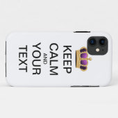 Blijf kalm en JOUW TEKST Case-Mate iPhone Case (Achterkant (horizontaal))