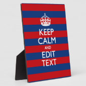 BLIJF KALM EN Jouw tekst op blauwe strepen Fotoplaat (Zijkant)