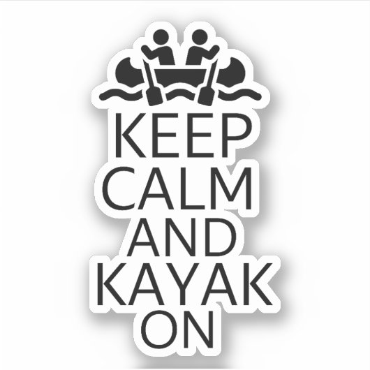 Blijf kalm en kajak aan sticker (Voorkant)
