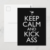 Blijf kalm en kick-ass briefkaart (Voorkant / Achterkant)
