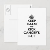 Blijf kalm en kick Cancer's Butt Briefkaart (Voorkant / Achterkant)